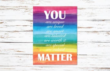 Preview of YOU MATTER Classroom Printable, Counseling Office Poster, Counselor Office Decor