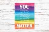 YOU MATTER Classroom Printable, Counseling Office Poster, 