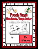 Yacht - 26 Shapes - Hole Punch Cards / Bingo Dauber Pages *sp