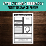 Yayoi Kusama Artist Biography Research Poster | Printable 