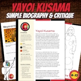 Yayoi Kusama Biography Sheet, Critique, Coloring Sheet, Hi