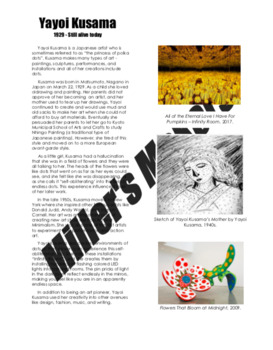 Preview of Yayoi Kusama Biography Worksheet