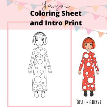 Preview of Yayoi Kusama Coloring Page and Intro Print; Coloring Sheet