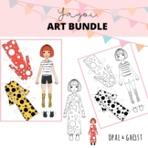 Yayoi Kusama Paper Doll, Color, Cut and Inspire Art Bundle