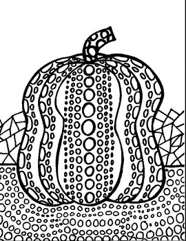 Yayoi Kusama Pumpkin coloring page by Gabrielle Kastner | TpT