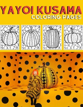 Preview of Yayoi Kusama Pumpkins Coloring Pages - Halloween - Fall - Dots - Dot Project