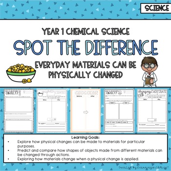 Preview of Year 1 Chemical Science Spot the Difference - Australian Curriculum