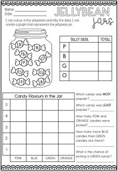 year 1 data and graphing by learning with miss t tpt