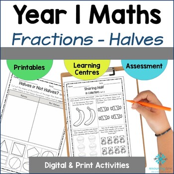 Preview of Year 1 Maths - Fractions Program (Halves)