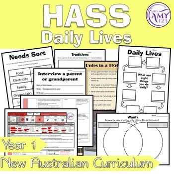 Preview of Year 1 HASS Australian Curriculum Daily Lives- History