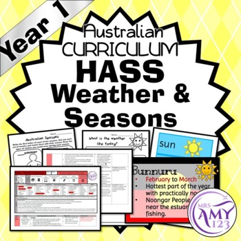 Preview of Year 1 HASS Seasons and Weather Unit- Geography