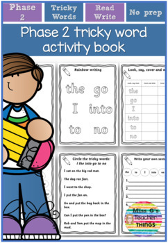 Preview of Year 1 / Kindergarten / Reception - Phase 2 tricky word activity book