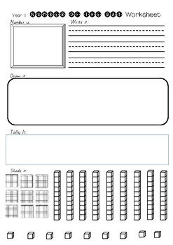 Preview of Year 1 Number of the Day Worksheet
