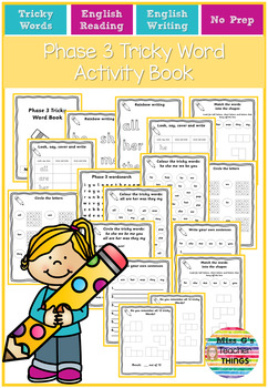 Preview of Year 1 / Kindergarten / Reception - Phase 3 tricky word activity book