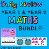 Year 1 & Year 2 Maths Daily Review Powerpoint Warm-Ups BUNDLE
