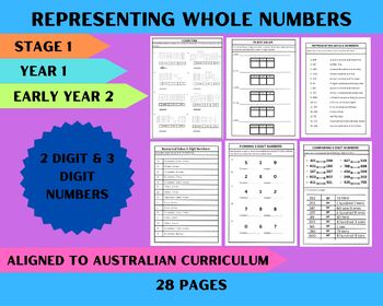 Preview of Year 1 and Year 2 Representing Whole Numbers (2-digit and 3-digit numbers)