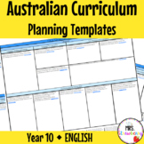 Year 10 ENGLISH Australian Curriculum Planning Templates EDITABLE