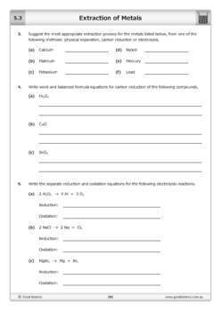 year 10 chemistry australian curriculum workbook by good science worksheets