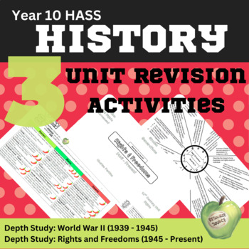 Preview of Year 10 History Units: 3 Revision Activities