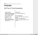 Year 10 NSW Geography Exam bundle