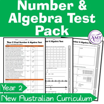 year 2 number algebra maths test pack australian