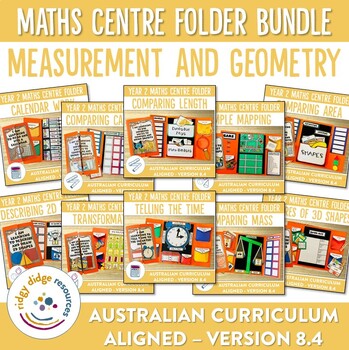 Preview of Australian Curriculum 8.4 Year 2 Measurement and Geometry Math Folders Bundle
