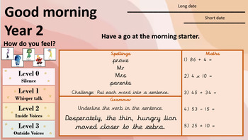 Preview of Year 2, Grade 2 morning starter tasks/PowerPoint Week 1-6