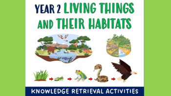 Preview of Year 2 Living Things and their Habitats - Knowledge Retrieval Activities Pack!