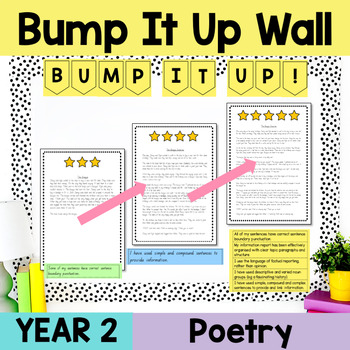 Preview of Year 2 Poetry Writing Bump It Up Walls | Poetry Worked Examples | Student Goals