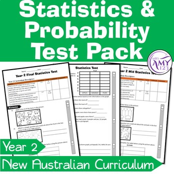 Preview of Year 2 Statistics & Probability Maths Test Pack- Australian Curriculum