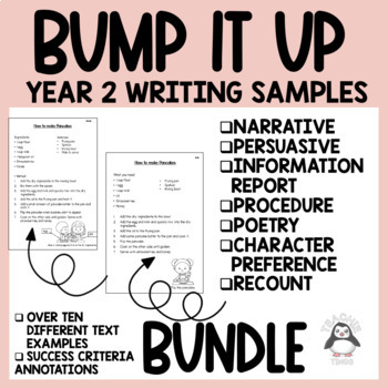 Preview of Australian Curriculum Year 2 Writing Examples Bump It Up Wall Bundle