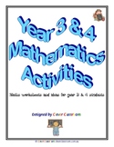 Year 3-4 Mathematics Printables - Worksheets - 64 pages