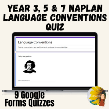 Preview of Year 3, 5 & 7 Language Conventions NAPLAN Quiz Punctuation, Spelling, Grammar