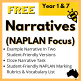 FREE Narrative/Story Examples & NAPLAN Marking Rubric - Year/Grade 1 & 7