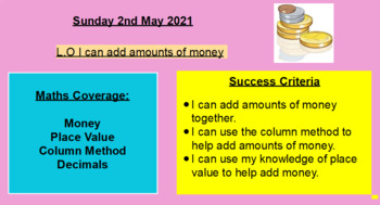 Preview of Year 3 Adding Amounts of Money Differentiated Flipchart