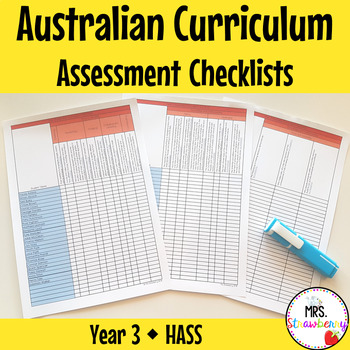Preview of Year 3 HASS Australian Curriculum Assessment Checklists