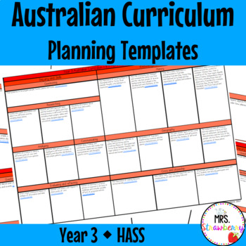 Preview of Year 3 HASS Australian Curriculum Planning Templates EDITABLE