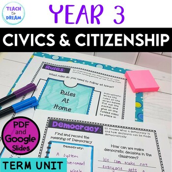 Preview of Year 3 Civics and Citizenship Australian Curriculum HASS | Worksheets & Digital