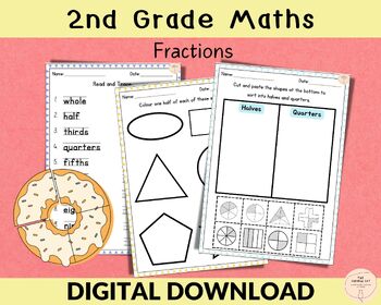 Preview of Year 3 Fractions Worksheets |Quarters & Halves |Shading Fractions|Equivalent