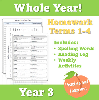 Preview of Year 3 Homework – Australian Curriculum Aligned – Whole Year