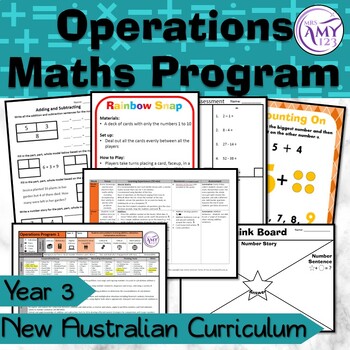 Preview of Year 3 Operations Australian Curriculum Maths Program