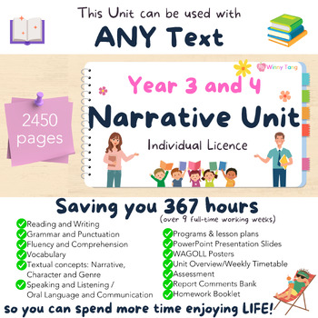 Preview of Year 3 and 4 Narrative Unit - Australian Curriculum (Version 9)