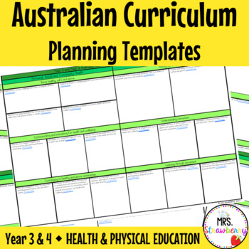 Preview of Year 3 and 4 HEALTH AND PHYSICAL ED Australian Curriculum Planning Templates