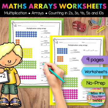 Preview of Year 3 Maths arrays: counting in 2s, 5s, 10s, 3s & 4s multiplication beginners