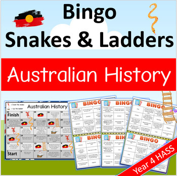 Preview of Year 4 Australian History HASS | Bingo, Snakes & Ladders