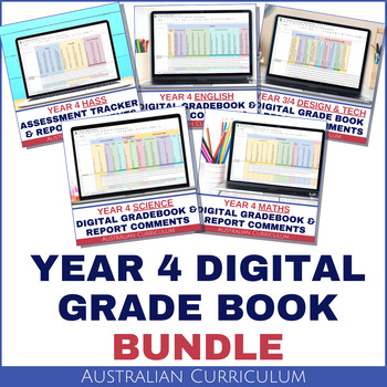 Preview of Year 4 Digital Grade Book and Report Comments Bundle for Australian Curriculum