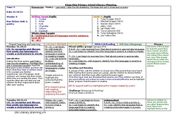 Preview of Year 4 English Maths planning kr Short and Medium