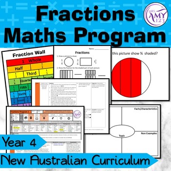Preview of Year 4 Fractions Australian Curriculum Maths Program