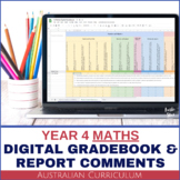Year 4 Maths Australian Curriculum Digital Gradebook with 