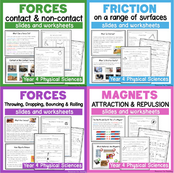 Preview of Year 4 Physical Sciences Bundle - Forces, Friction and Magnets